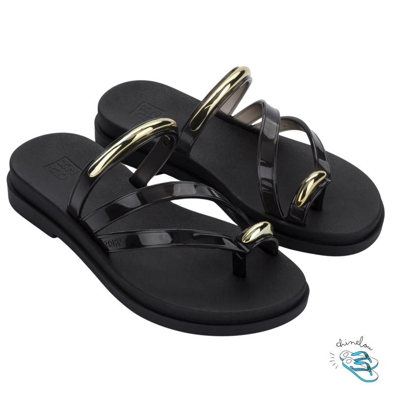 Sandalia Chinelo Feminino Zaxy Lume Detalhes Metal Conforto